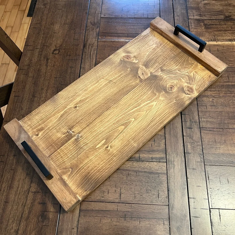 ✨Handmade Farmhouse Ottoman Coffee Table Serving Tray✨ - Picture 2 of 4